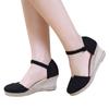 Womens Sandalias Wedges Comfortable Pointed Hemp Rope Weaving Casual Shoes
