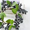 Simulation black berry candlestick wreath blueberry leafy green plant Nordic style home Christmas decoration