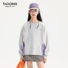 Детская толстовка Tao Town с цветовыми блоками и круглым вырезом - Осенняя повседневная мода для детей постарше