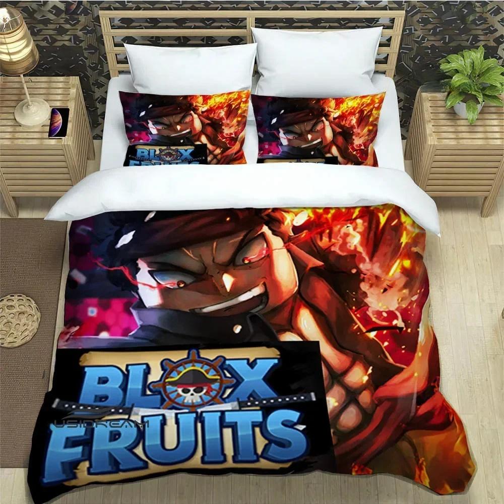 Game BBlox Fruits Pinted Bedding Collections Exquisite Bed Supplies Set Duvet Cover Bed Comforter Set Bedding Set Luxury Birthday Gift