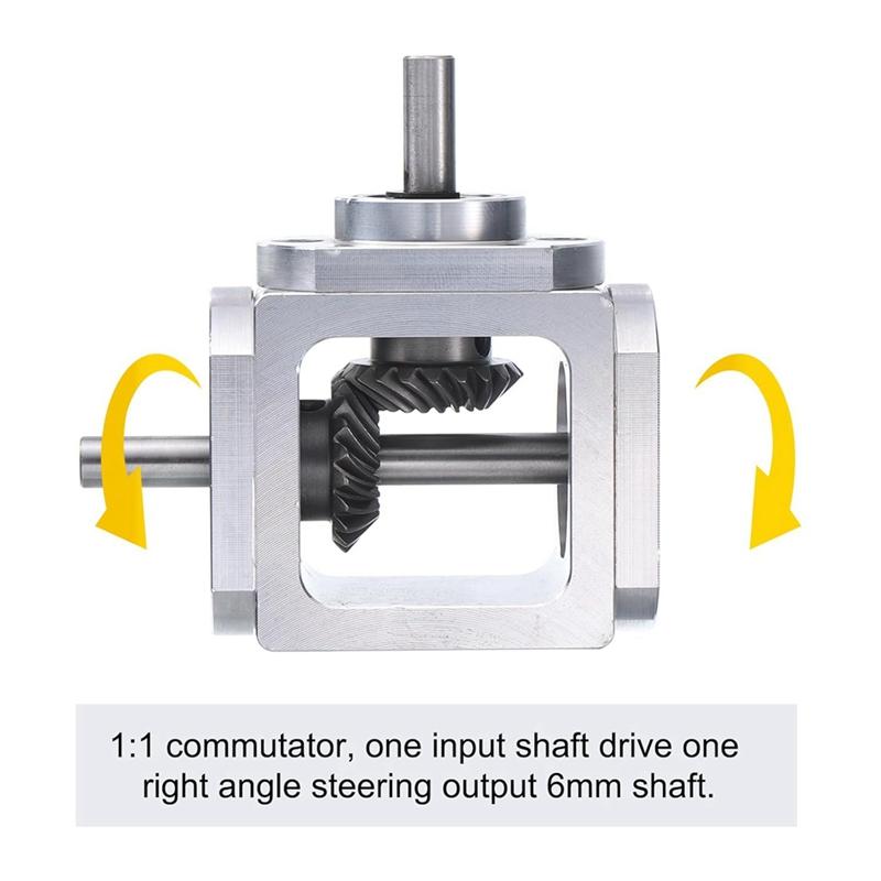 A81M New Gear-Box 90 Degree Right Angle Bevel Gear-Box 1:1 Single Output Shaft 1 Module 20 Teeth Bevel Gear Aluminum Frame