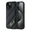 Karl Lagerfeld Klhcp15Spqdsmgk Iphone 15 / 14 / 13 6.1 Czarny/Black Hardcase Diagonal Quilted Script