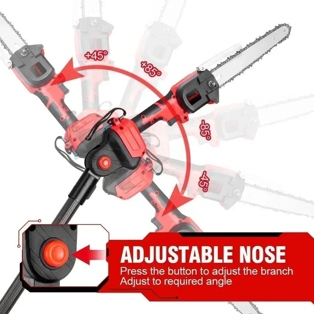 4500W 2.25m Electric Saw Cordless Portable Garden Pruning Tool Brushless High Branch Saw Telescoping Pole