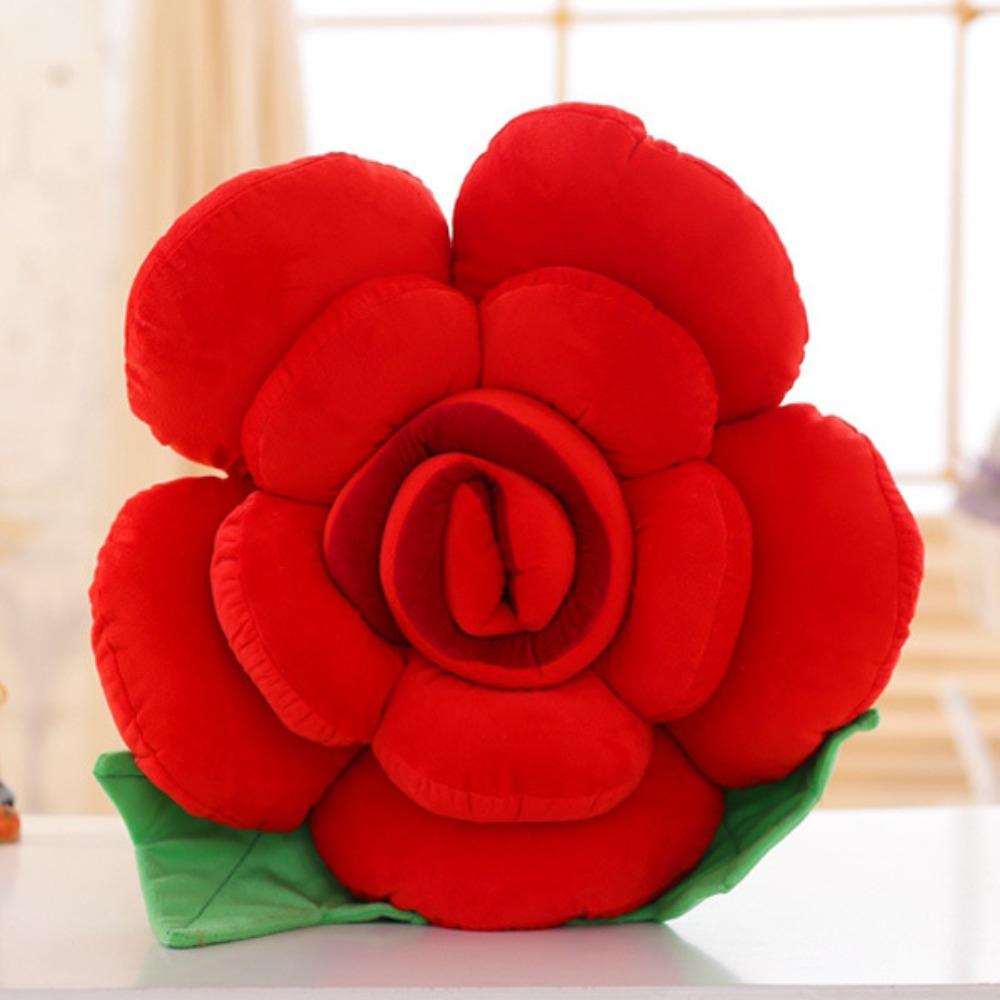 Creative Three-dimensional Rose Throw Pillow Plush Toy Flower Rose Doll Home Decoration Valentine's Day Gift