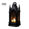 Colorful Balcony Figurine Gothic Cathedral LED Candle Lantern, Church Shaped Flameless Tealight Lamp, Small Gift for Children Spooky Vintage