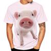 Men's T-Shirt Funny Pig Animal 3D Print Casual Fashionable Comfortable Round Neck Oversized T-Shirt