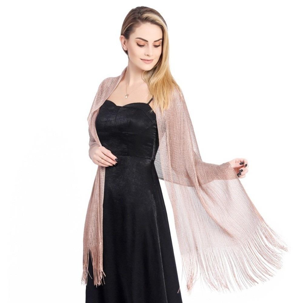 Lightweight Hollow Out Shawl Sun Protection Thread Dresses Tassel Shawl Evening Parties