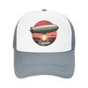 Summer Mesh Sun Hats Leds Zeppelins Music Band Baseball Cap  Unisex Print Hiking Fishing Adjustable Snapback Cap