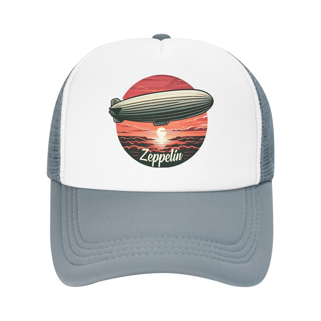 Summer Mesh Sun Hats Leds Zeppelins Music Band Baseball Cap Unisex Print Hiking Fishing Adjustable Snapback Cap