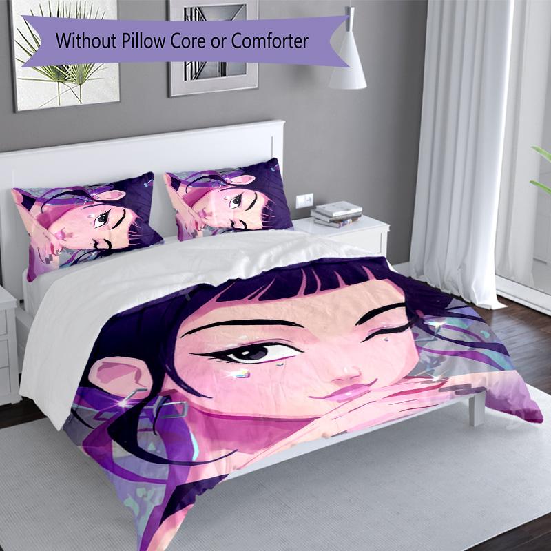 3pcs Kpop Hunter10 pattern bedding set duvet cover set includes duvet cover &pillowcases, perfect all season bedroom decoration & gift