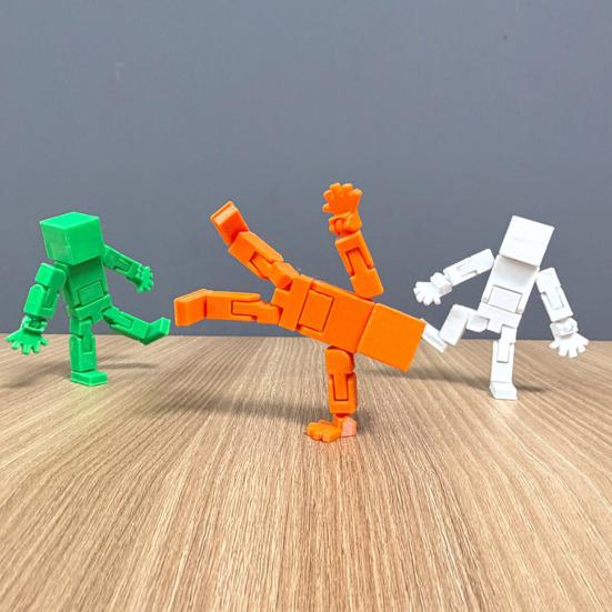 Фигурка кубического робота, напечатанная на 3D-принтере, с подвижными суставами. Игрушка-антистресс в виде кубического человечка, украшение для дома, офиса, рабочего стола.