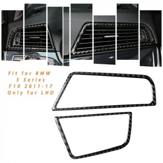 Для BMW 5 серии F10 2011-17 Декоративная накладка бокового воздуховода на приборной панели из углеродного волокна