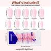 120pcs/bag Glossy Coffin Pink Ombre Press On Nails Medium Pink Gradient Fench Design False Nails Elegant Style Fake Nails Tips