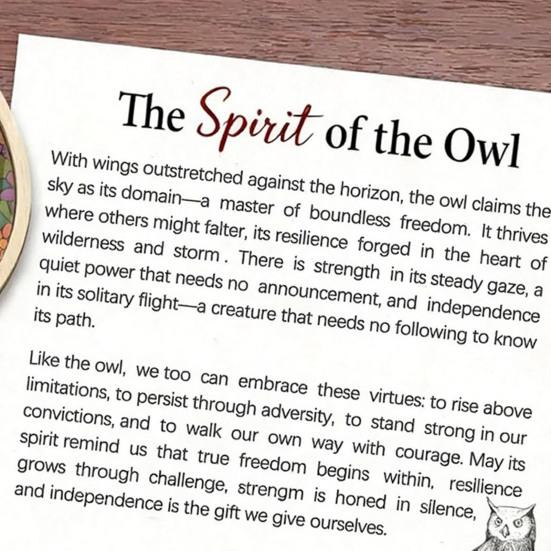 Owl Sun Catcher Natural Timber Hanging Ornament with Spiritual Meaning Card The Owl Wood Craft Wall Hanging Pendant