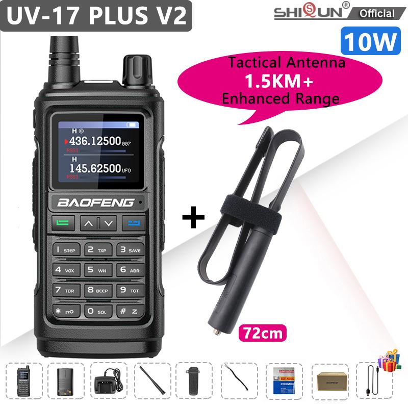 Baofeng UV 17 Walkie Talkie UV 17 PLUS V2 Tri-Band Two Way Radio Type-C Charger 999CH FM Wireless Copy Frequency UV 17 Pro V1 V2