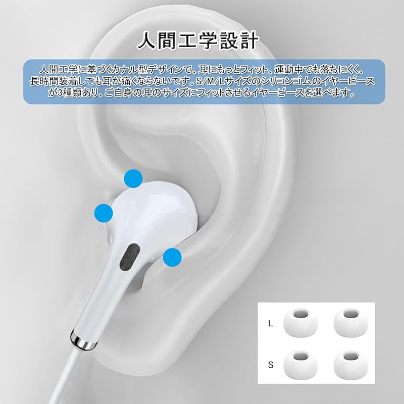 [2024 Improved Model] i-Phone Earphones Wired Yangoo Noise Canceling Earphone Microphone No Bluetooth Required Canal Type High Resolution Comfortable