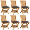 Day and Night - Day and Night Garden Chairs 6 Units Teak Wood and Anthracite Gray Cushions