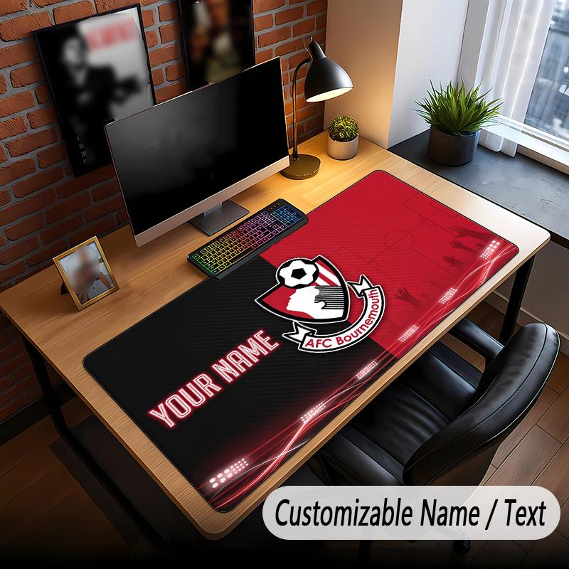 Large Mouse Pad Bournemouth Football Print Custom Name Text Desk Mat for Office Gaming