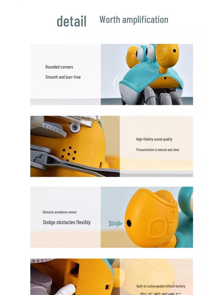 Светящаяся ползающая игрушка-краб с управлением жестами и музыкой