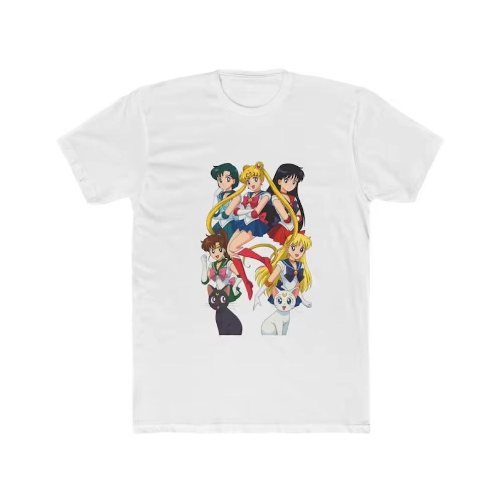 2026 Sailor Moon T-shirt Unisex Cotton Short Sleeve Tee Front Back Vintage Print Manga Print Oversized Unisex Streetwear Trendy Cotton