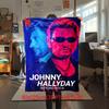 French legendary rock singer and actor Johnny Hallyday blanket soft home furnishing nap decoration four seasons warm Sherpa blanket U1