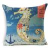Exquisite 18" Blue Sea Animal Cotton Linen Cushion Cover For Stylish Living Spaces