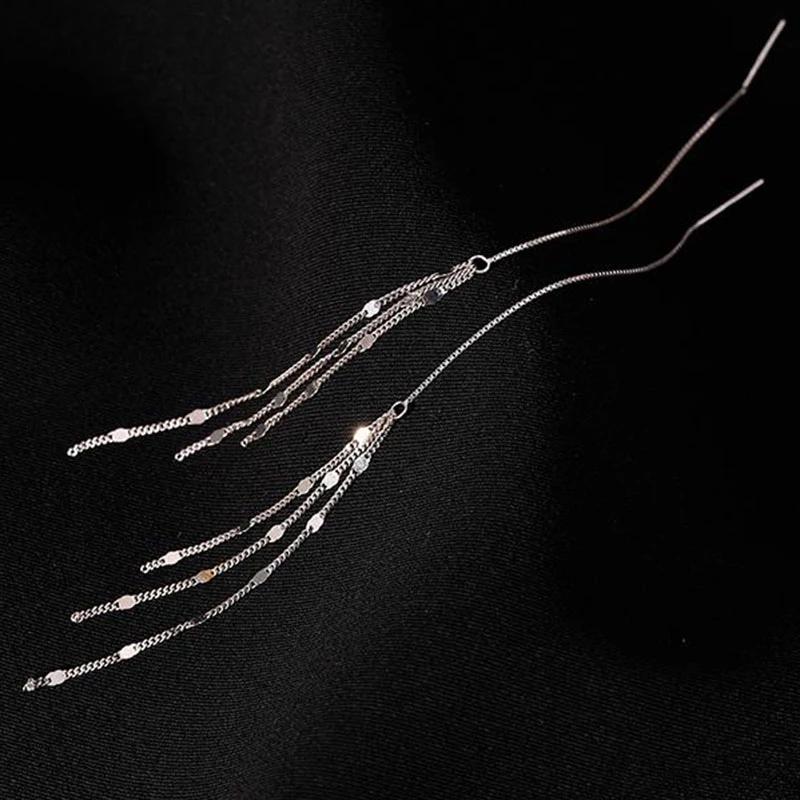 foxanry Серьги-капли для предотвращения аллергии для женщин, модные элегантные очаровательные креативные украшения для невесты с длинной кисточкой