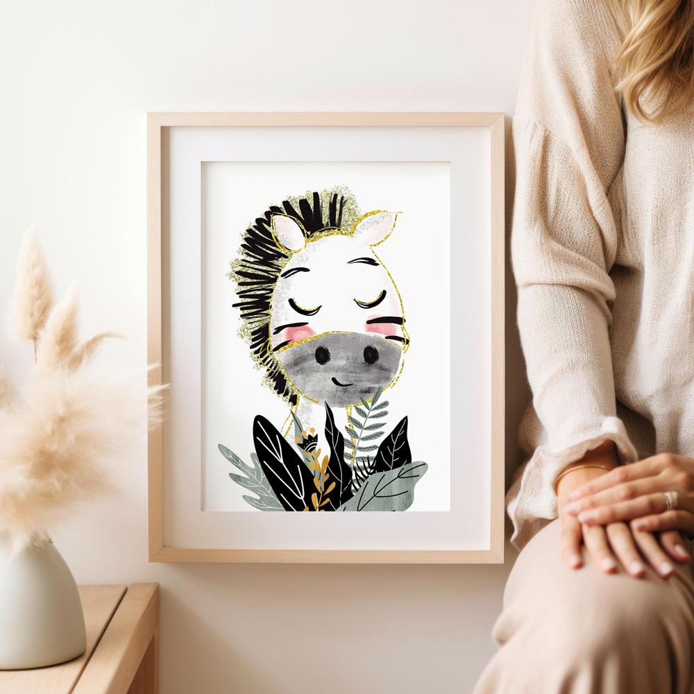 Плакат для детей картинки зебра украшения детская комната