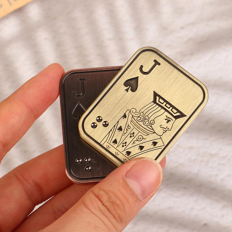 Slider Poker A K Metal Push Card Edc Spinners Antistress Papa Decompression Hand Spinner Stress Relief Toys