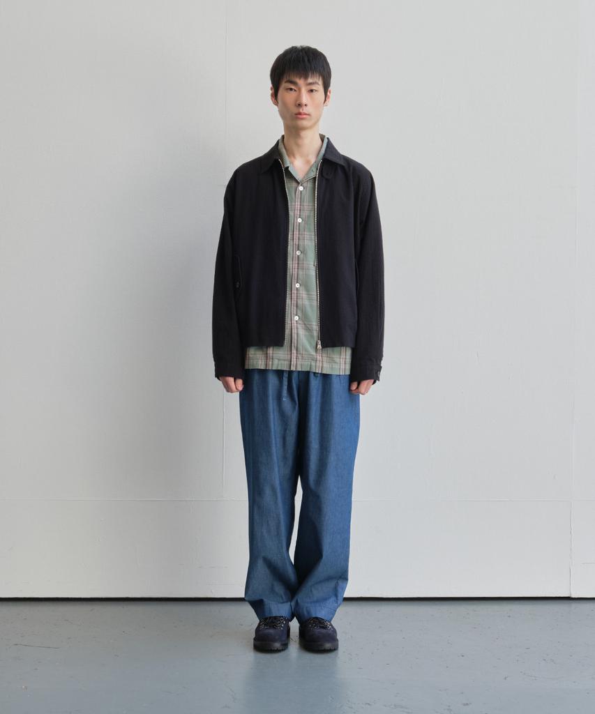 Horlisun Visitor Harrington Seersucker Jacket Black