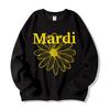 Womens Oversized Round Neck Daisy Print Sweatshirt Korean Style Winter Casual Top