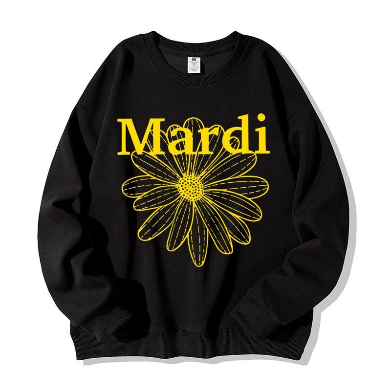 Womens Oversized Round Neck Daisy Print Sweatshirt Korean Style Winter Casual Top