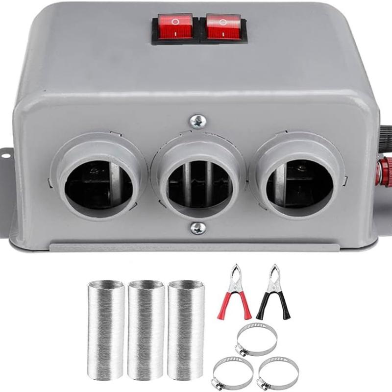 Обогреватель-осушитель лобового стекла, 3 отверстия, электрический размораживатель для автомобиля, быстрый 2-в-1, нагрев, охлаждение, сушка, высокая мощность 800 Вт, компактный вентилятор для разморозки, портативный, низкий уровень шума