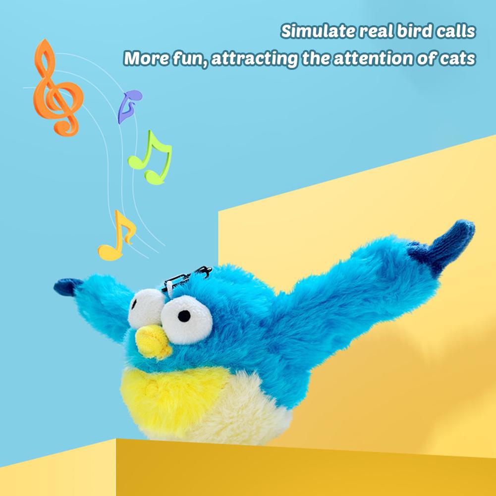 Интерактивные игрушки для кошек с зарядкой через USB, хлопающие крылья, играющие с птицами, игрушки для кошек, интерактивные игрушки для птиц, щебечущие птицы, плюшевые игрушки