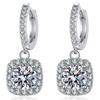 Moissanite Pendant Earrings for 1 Carat Moissanite Lab 18K White Gold Plated Over 925 Silver Ear Jewelry Women, Diamond, Grown, Silver, Studs, Gifts.
