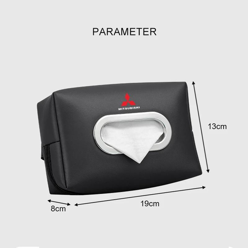 New Mitsubishi Car Armrest Storge Bag Car Interior Tissue Box for Lancer Outlander Pajero L200 ASX Eclipse Ralliart EVO Galant