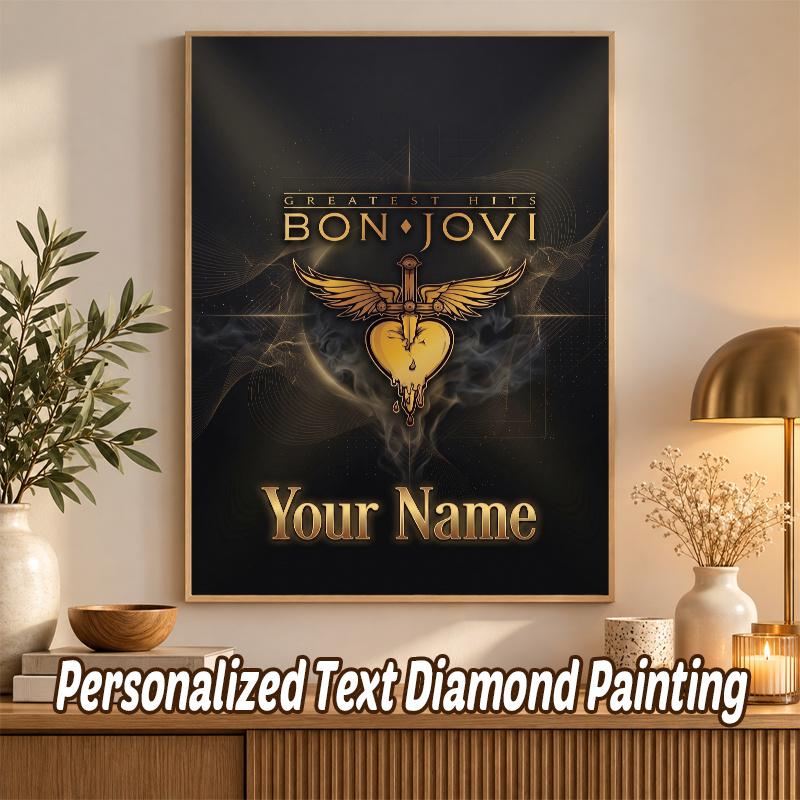 Bon Jovi Custom Name Text 5D Diamond Painting Kit DIY Full Drill Diamond Art Decoration