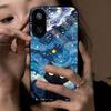 Case for Xiaomi Poco F7 Anime Black Cat Starry Cloud Print Phone Cover Acrylic Hard Back Shell With Flexible TPU Edge