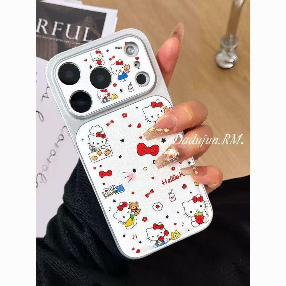 Очаровательный мультяшный чехол для телефона KT Cat для Apple 17, с дизайном в виде сердца, большим окном, подходит для моделей 16 Pro Max и 15/14
