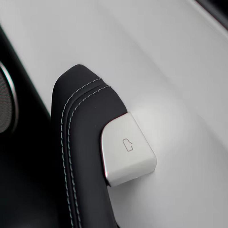 4X Car Button Stickers Cover Trim For Tesla Y Juniper 2025 Model 3 Highland 2024 Door Lock Switch Open Button Cover Protector