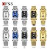 Женские квадратные часы OFNS - Хит Douyin, Роскошные и Модные, Кварцевые с 2.5 стрелками, Водонепроницаемый дизайн