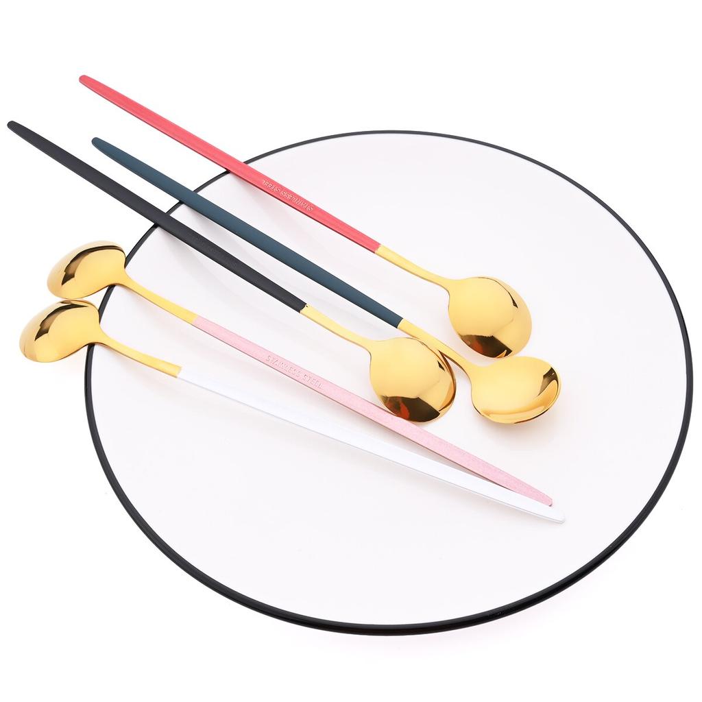 6 шт./компл., красочная ложка с длинной ручкой, столовая посуда, посуда для сока, кофе, перемешивающая посуда, ложка для мороженого, набор столовых приборов, кухонные инструменты