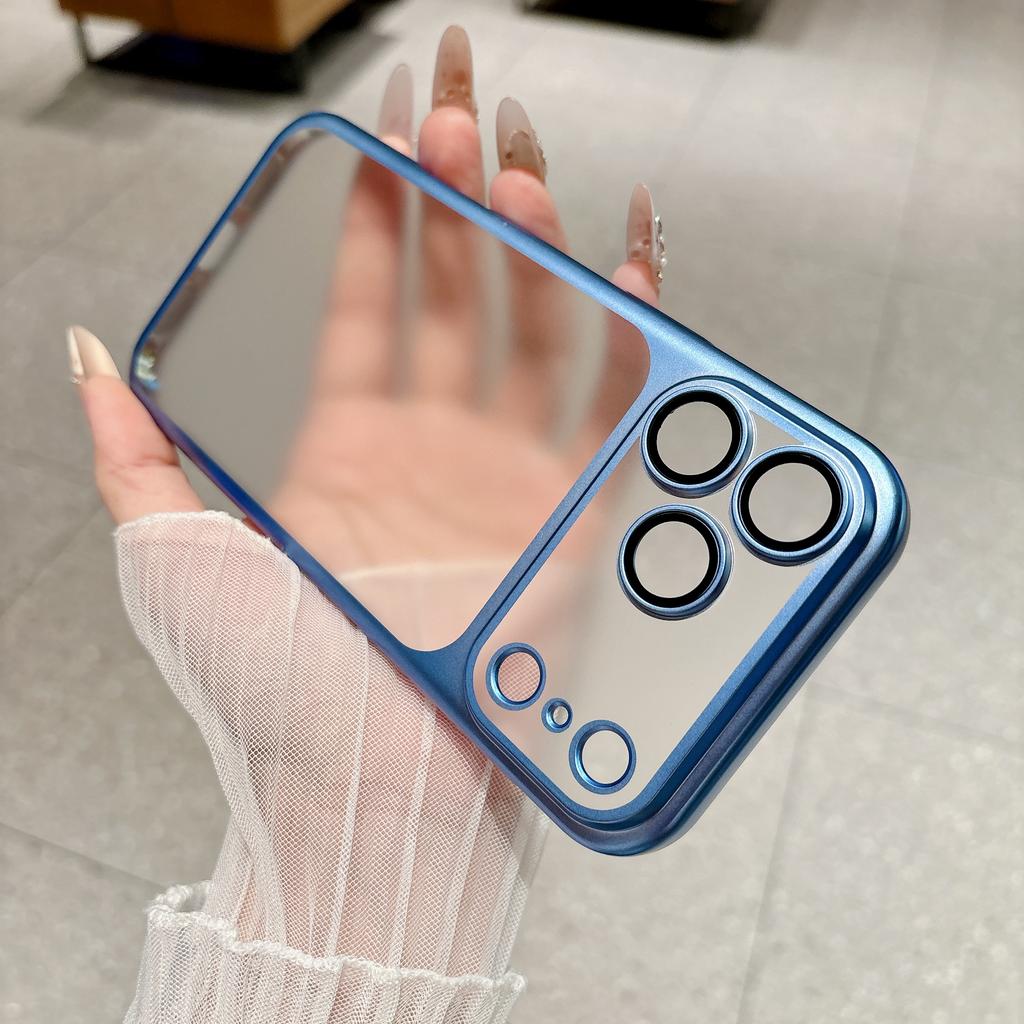 Роскошный Матовый Прозрачный Тонкий Чехол с Покрытием Для iPhone 18 17 Air 16 15 14 13 12 Pro Max Plus Мгновенно Меняется на 18 17 Pro Бампер Чехол