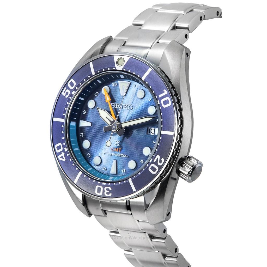 Seiko Prospex Sea Aqua Sumo GMT Blue Dial Solar Divers SFK001J1 200M Mens Watch