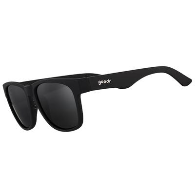 Goodr Onyx Поляризованные Унисекс Черные Однотонные Черные UV400 Солнцезащитные очки, Оправа, Неотражающие Линзы, Защита, Нескользящие, Противоскользящие, Черные., Черный/Белый