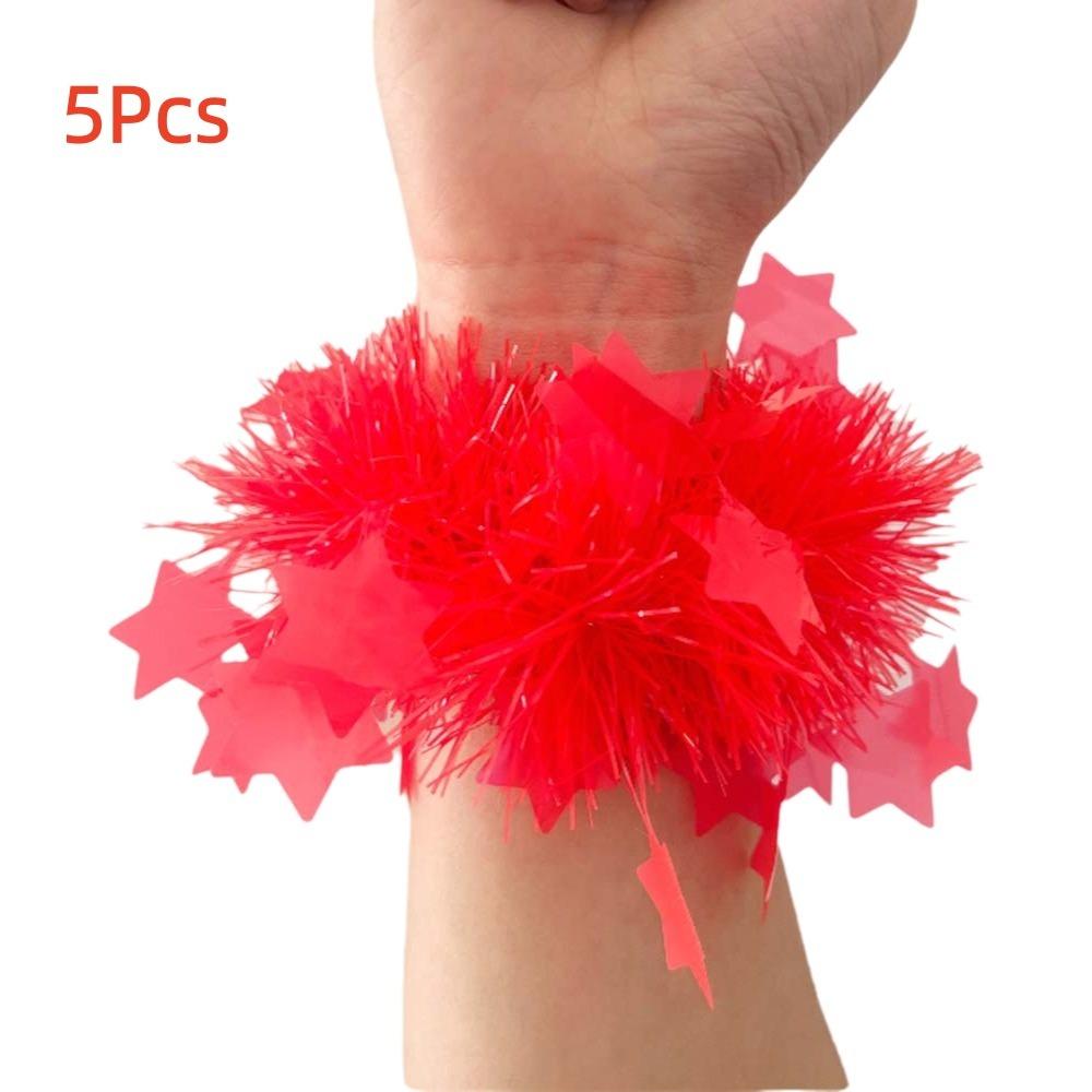 5pcs Shimmering Party Decorations Props Glowing Lightweight Plastic Wristbands Birthdays