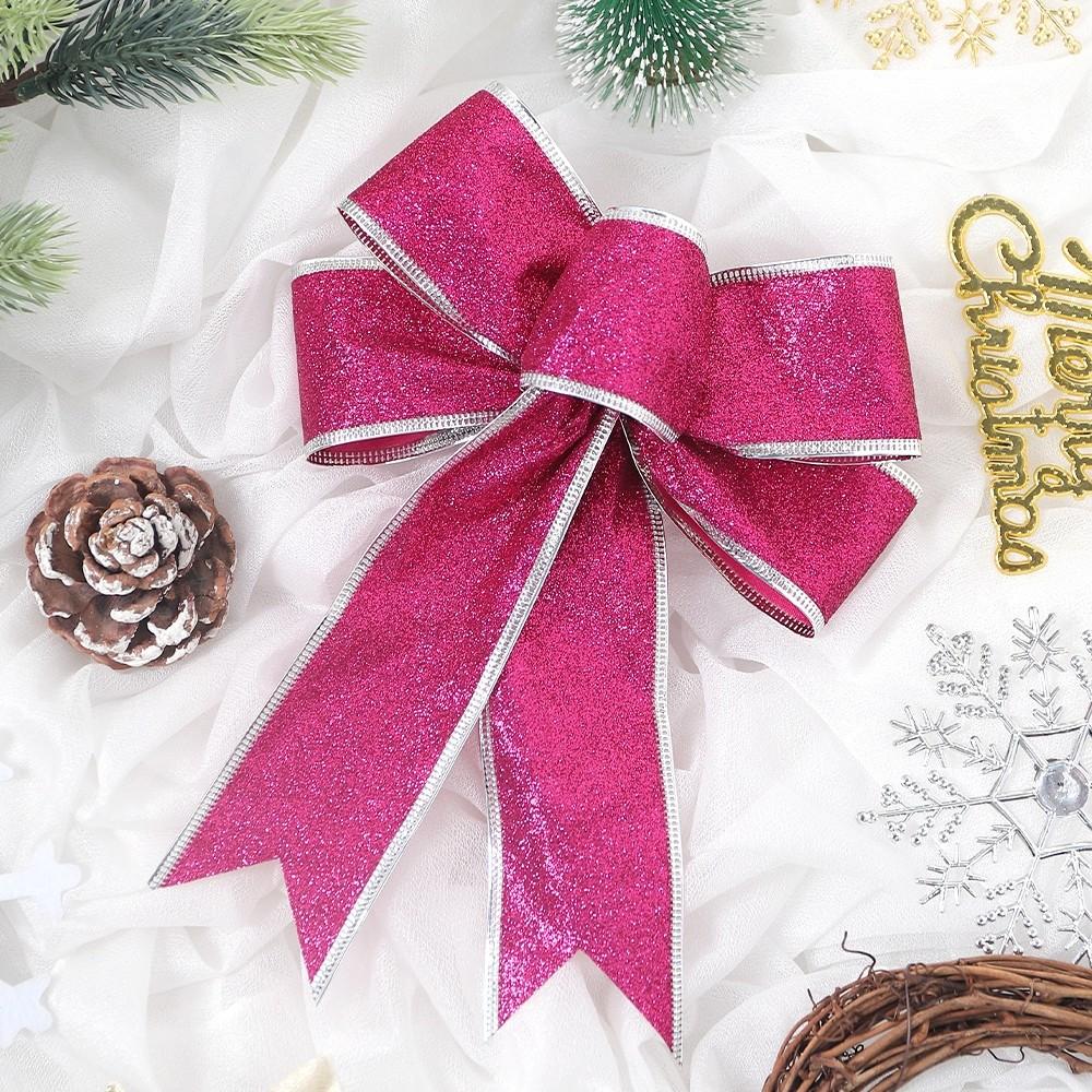 Christmas Tree Decoration 2026 Pink Balls Ornaments Glitter Poinsettia Flowers Berries Stems Snowflakes Bow Home Decor DIY Gifts