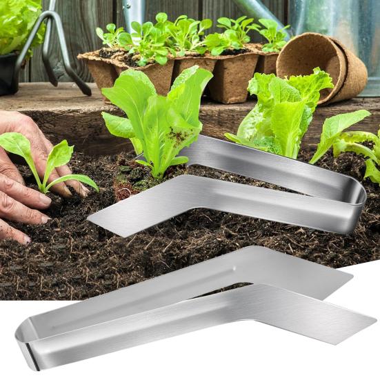 Stainless Steel Transplanting Tongs Seedlings Transplanting Tool Hand Gardening Tongs Transplanter Avoid Root Damage for Indoor Outdoor Plants