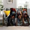Cartoon Africa Ethiopian Painting Art Soft Flannel Blanket for Bed Bedroom Sofa Picnic,Throw Blanket for Outdoors Leisure