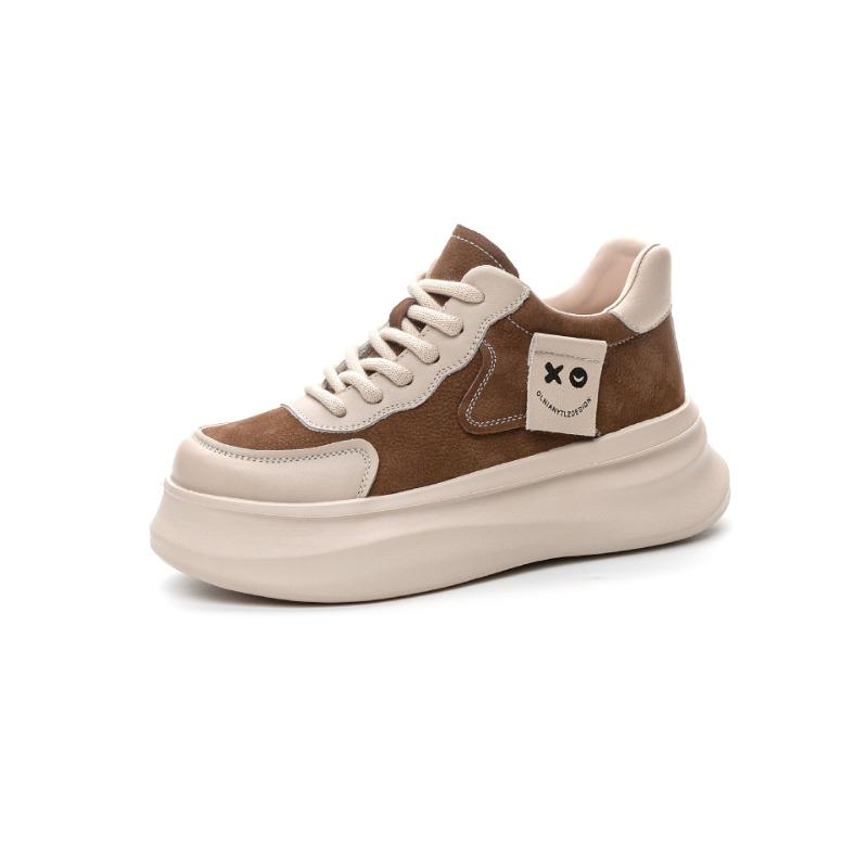 Кроссовки Plate Shoes Толстая подошва Средний верх Повседневные одинарные туфли Кроссовки на плоском каблуке Женские